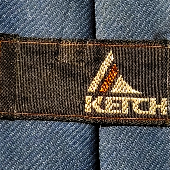 HOST PICK 🙂 Vtg Ketch 100% Polyester Solid Steel Blue Tie - Picture 5 of 5